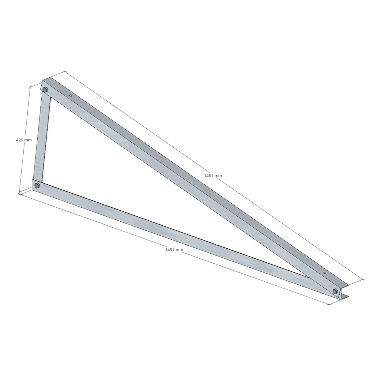 Set squadra 15° montaggio VERTICALE Alluminio